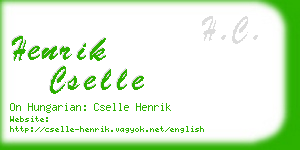 henrik cselle business card